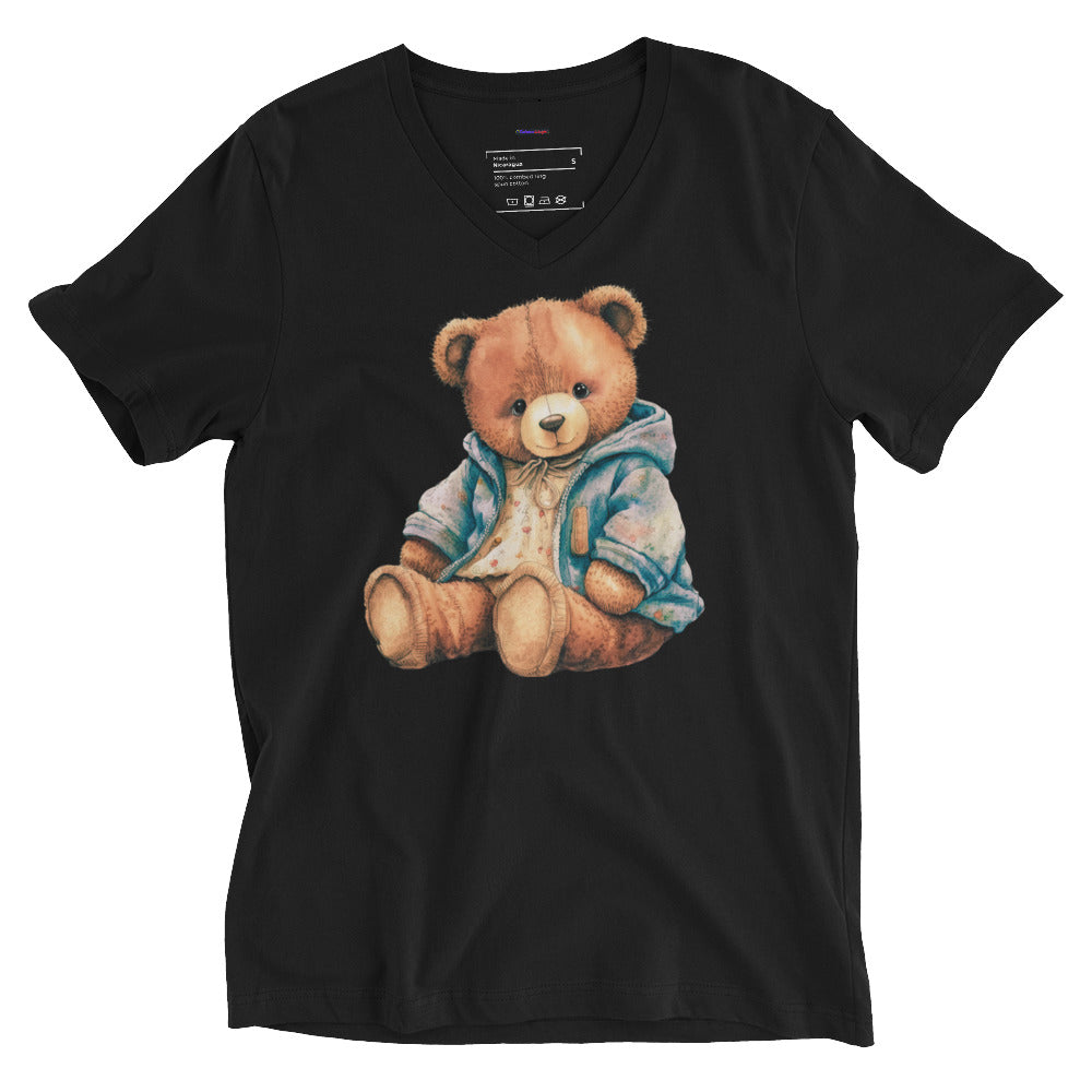Teddy Bear , RELAXING, Chilling, Calmness Designs, Creative Designs, Unisex Short Sleeve V-Neck T-Shirt