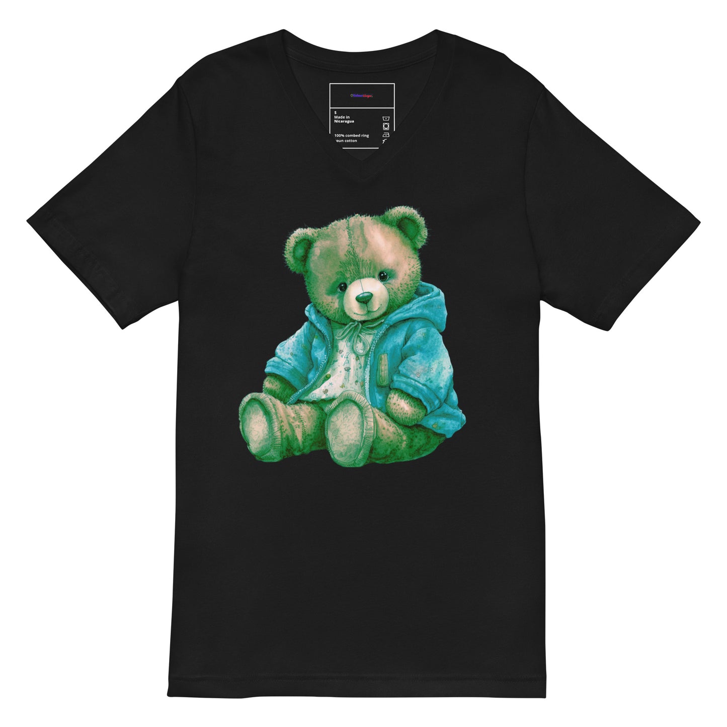 Teddy Bear, RELAXING, Chilling, Calmness Designs, Creative Designs, Unisex Short Sleeve V-Neck T-Shirt