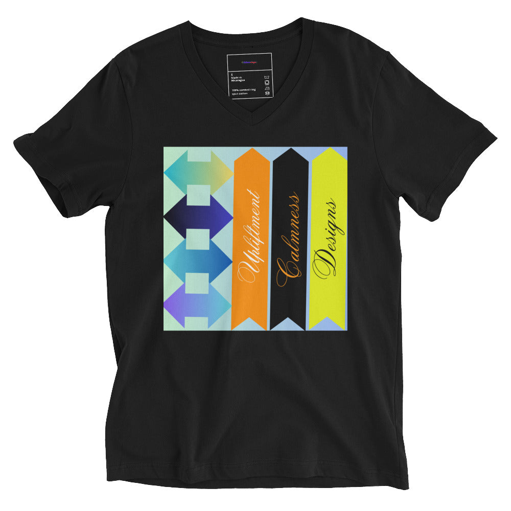 Upliftment, Double Head Arrow, Arrow, Calmness Designs, Creative Designs, Unisex Short Sleeve V-Neck T-Shirt