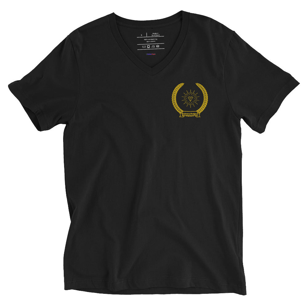 Diamond in Coats of Arms, Calmness Designs, Unisex Short Sleeve V-Neck T-Shirt