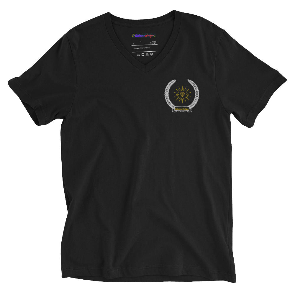 Diamond in Coats of Arms, Calmness Designs, Unisex Short Sleeve V-Neck T-Shirt