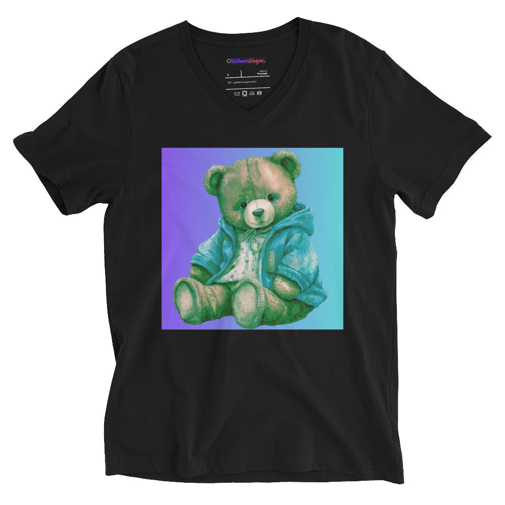 Teddy Bear , RELAXING, Chilling, Calmness Designs, Creative Designs, Unisex Short Sleeve V-Neck T-Shirt