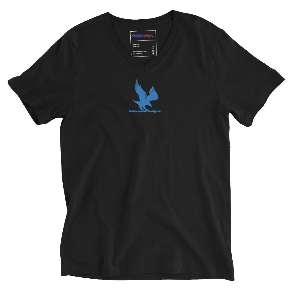 Flying Eagle, CALMNESS DESIGNS, Creative Designer's, Unisex Short Sleeve V-Neck T-Shirt