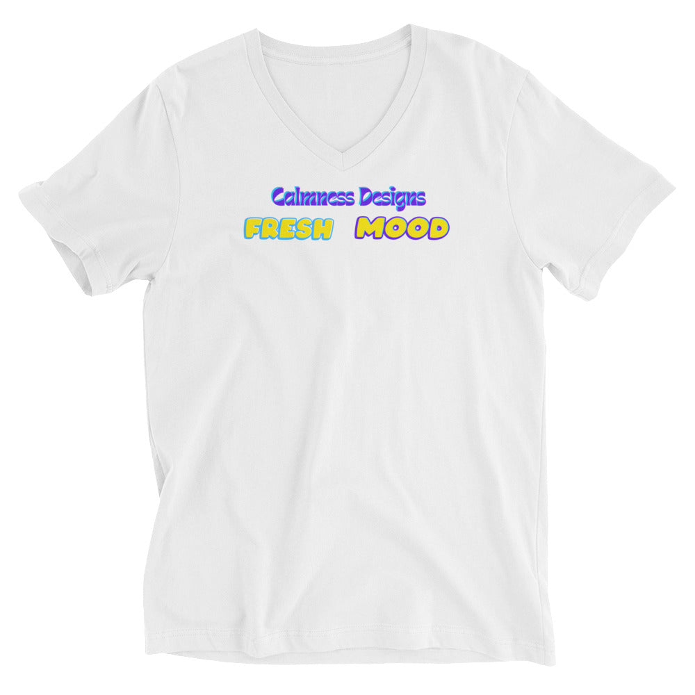 Calmness Designs, Fresh mood, Unisex Short Sleeve V-Neck T-Shirt