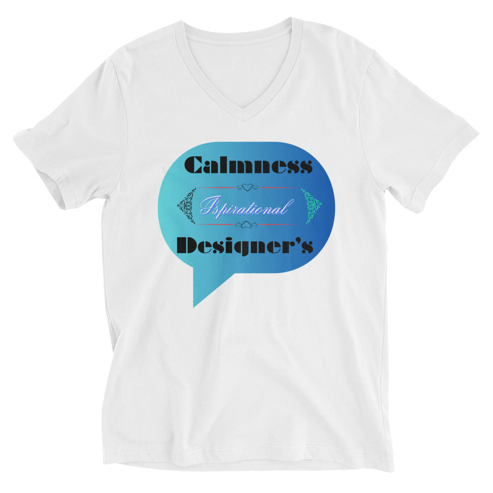 Speech Bubble, Inspirational Designer's, Creative Calmness Designs, Unisex Short Sleeve V-Neck T-Shirt