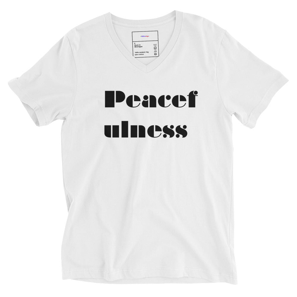 Peacefulness, Calmness Designs, Creative Designs, Unisex Short Sleeve V-Neck T-Shirt