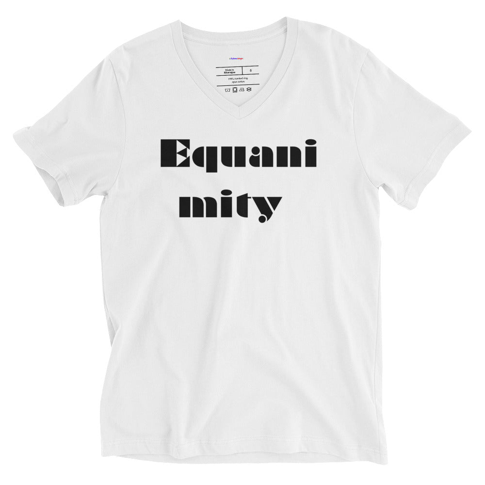 Equanimity, Calmness Designs, Creative Designs, Unisex Short Sleeve V-Neck T-Shirt