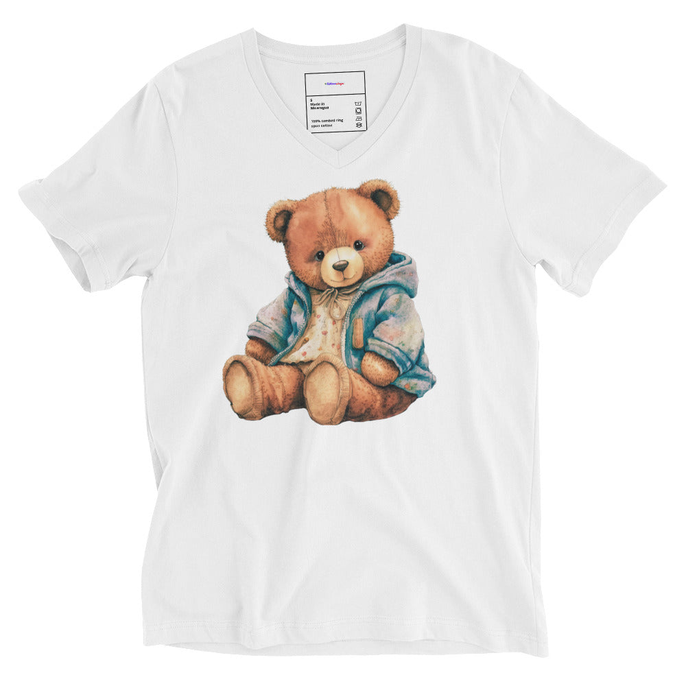 Teddy Bear , RELAXING, Chilling, Calmness Designs, Creative Designs, Unisex Short Sleeve V-Neck T-Shirt