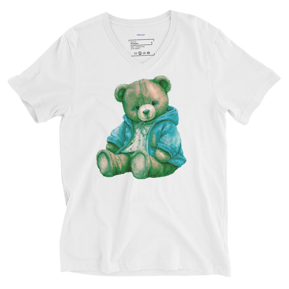 Teddy Bear, RELAXING, Chilling, Calmness Designs, Creative Designs, Unisex Short Sleeve V-Neck T-Shirt