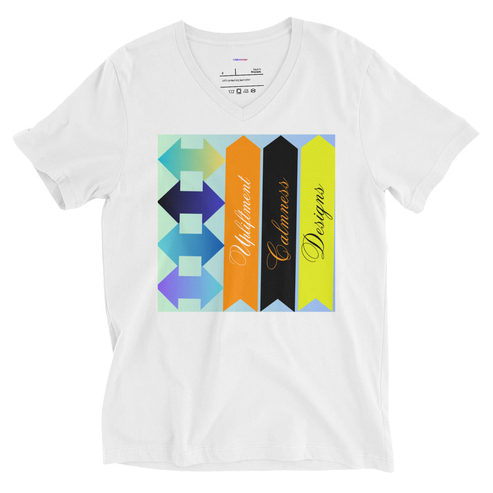 Upliftment, Double Head Arrow, Arrow, Calmness Designs, Creative Designs, Unisex Short Sleeve V-Neck T-Shirt