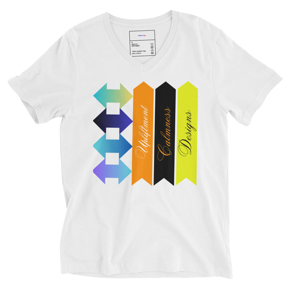 Upliftment, Double Head Arrow, Arrow, Calmness Designs, Creative Designs, Unisex Short Sleeve V-Neck T-Shirt