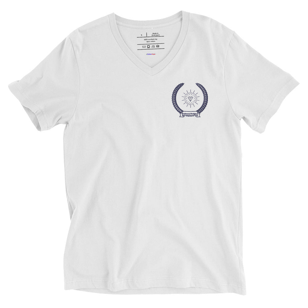 Diamond in Coats of Arms, Calmness Designs, Unisex Short Sleeve V-Neck T-Shirt
