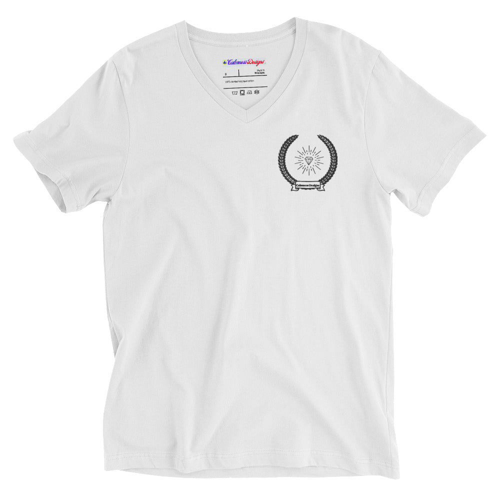 Diamond in Coats of Arms, Calmness Designs, Unisex Short Sleeve V-Neck T-Shirt
