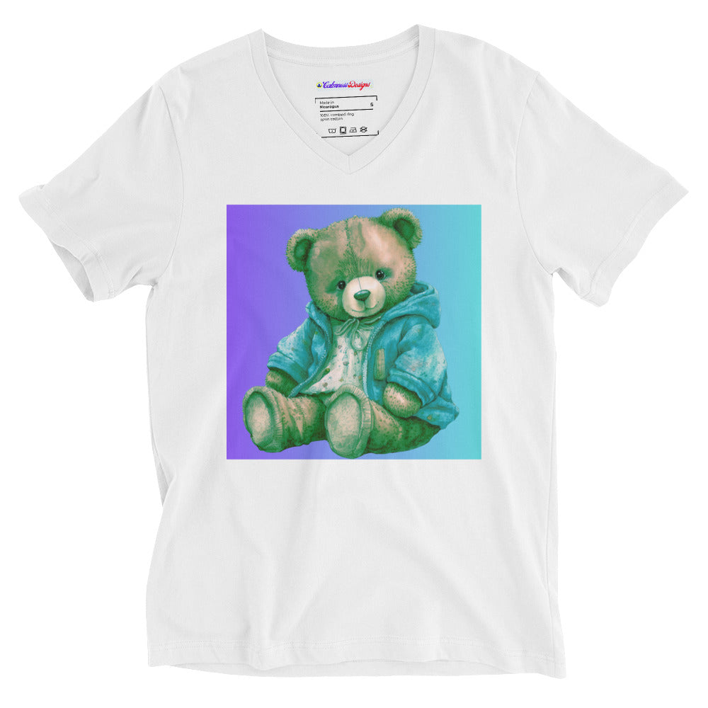 Teddy Bear , RELAXING, Chilling, Calmness Designs, Creative Designs, Unisex Short Sleeve V-Neck T-Shirt