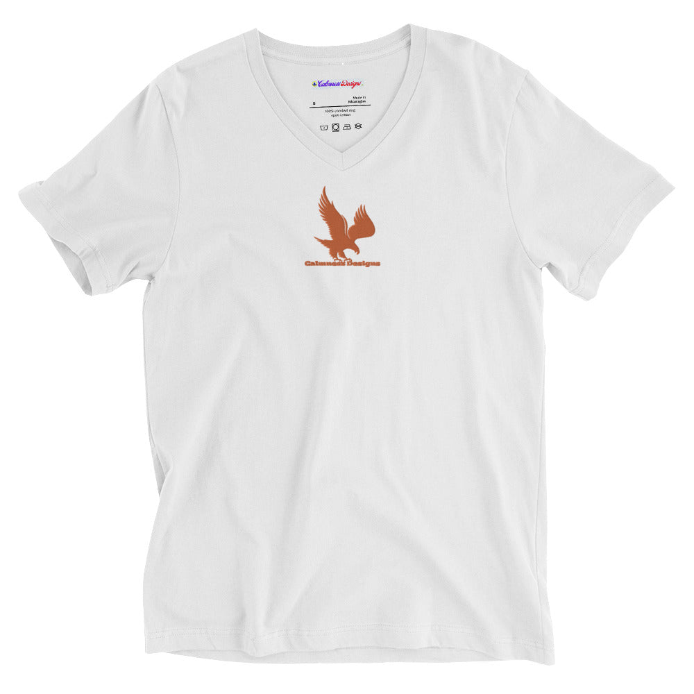Flying Eagle, CALMNESS DESIGNS, Creative Designer's, Unisex Short Sleeve V-Neck T-Shirt