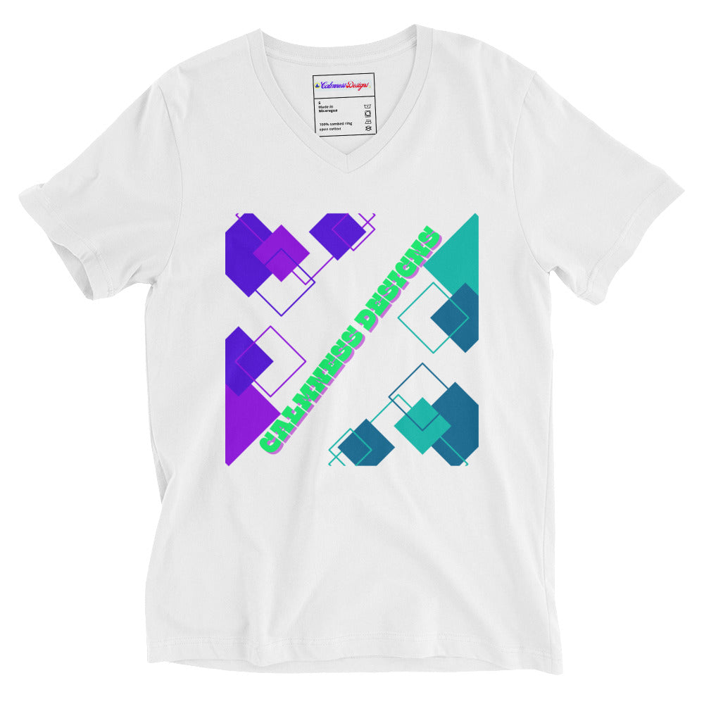 Diamond Designs, Calmness Designs, Unisex Short Sleeve V-Neck T-Shirt