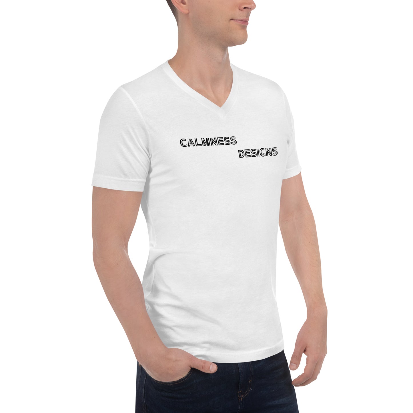 Calmness Designs, Creative Calmness Designs, Unisex Short Sleeve V-Neck T-Shirt