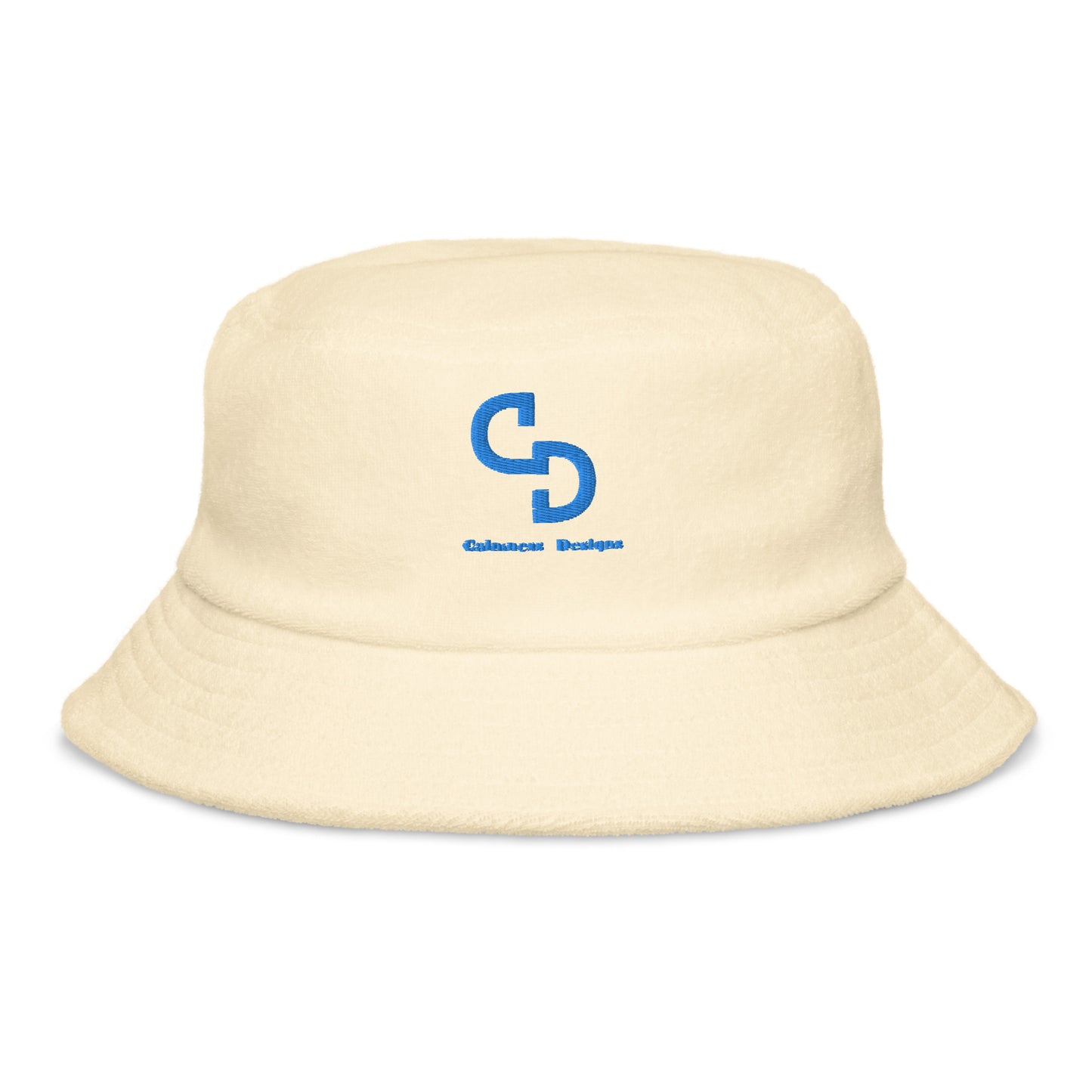 Calmness Designs, (C D) Logo, Creative Designs, Unstructured terry cloth bucket hat