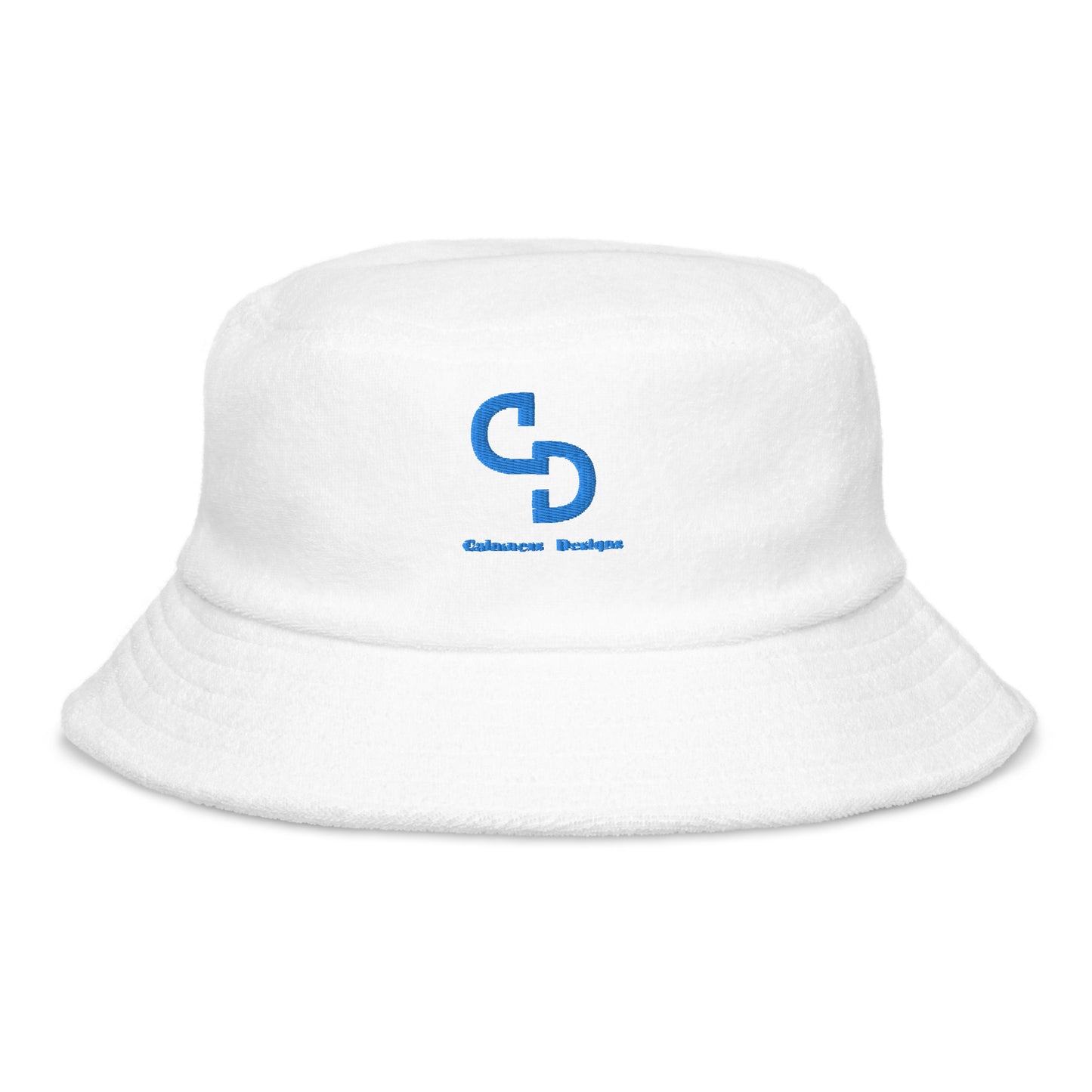 Calmness Designs, (C D) Logo, Creative Designs, Unstructured terry cloth bucket hat