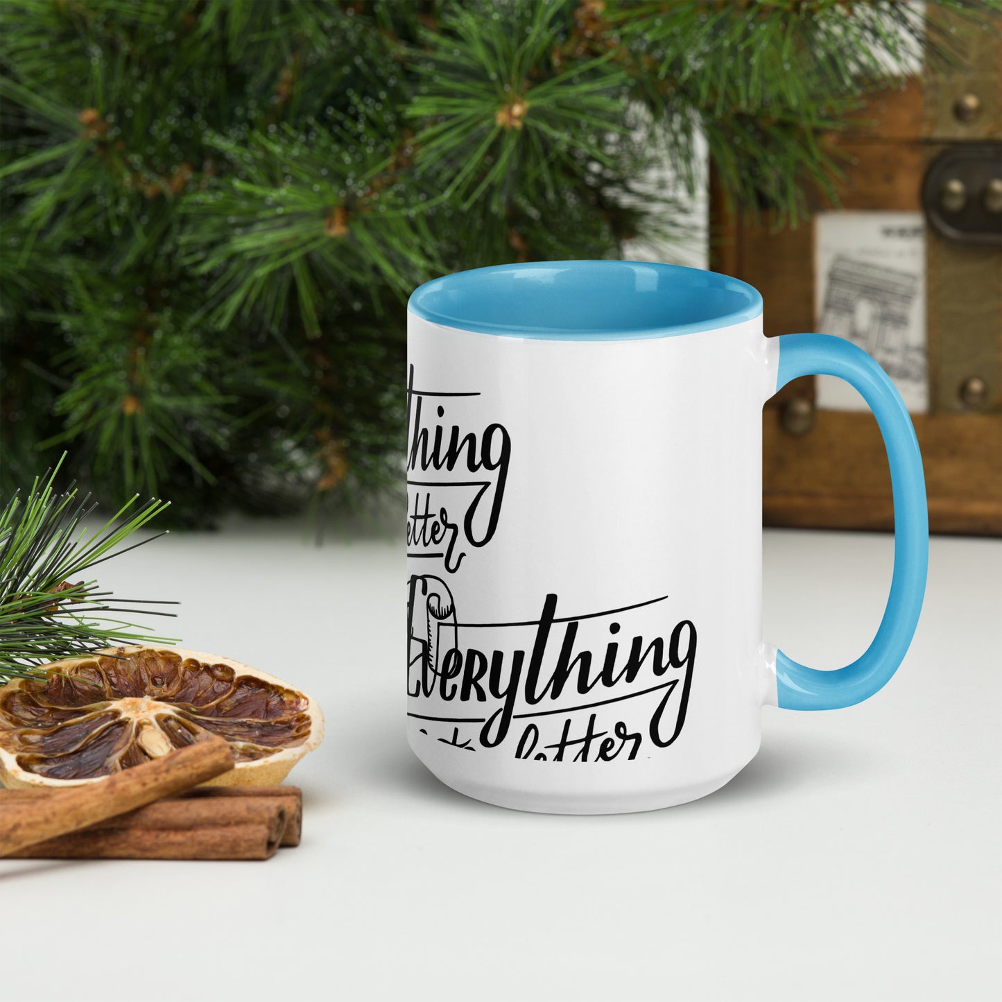 Everything Gets Better with COFFEE, CALMNESS DESIGNS, Creative Designer's, Mug with Color Inside
