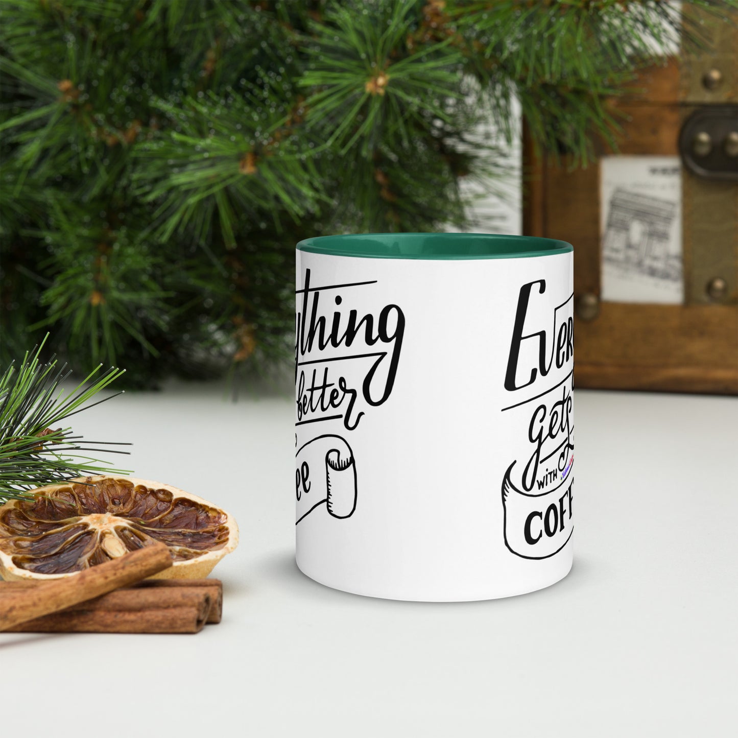 Everything Gets Better with COFFEE, CALMNESS DESIGNS, Creative Designer's, Mug with Color Inside