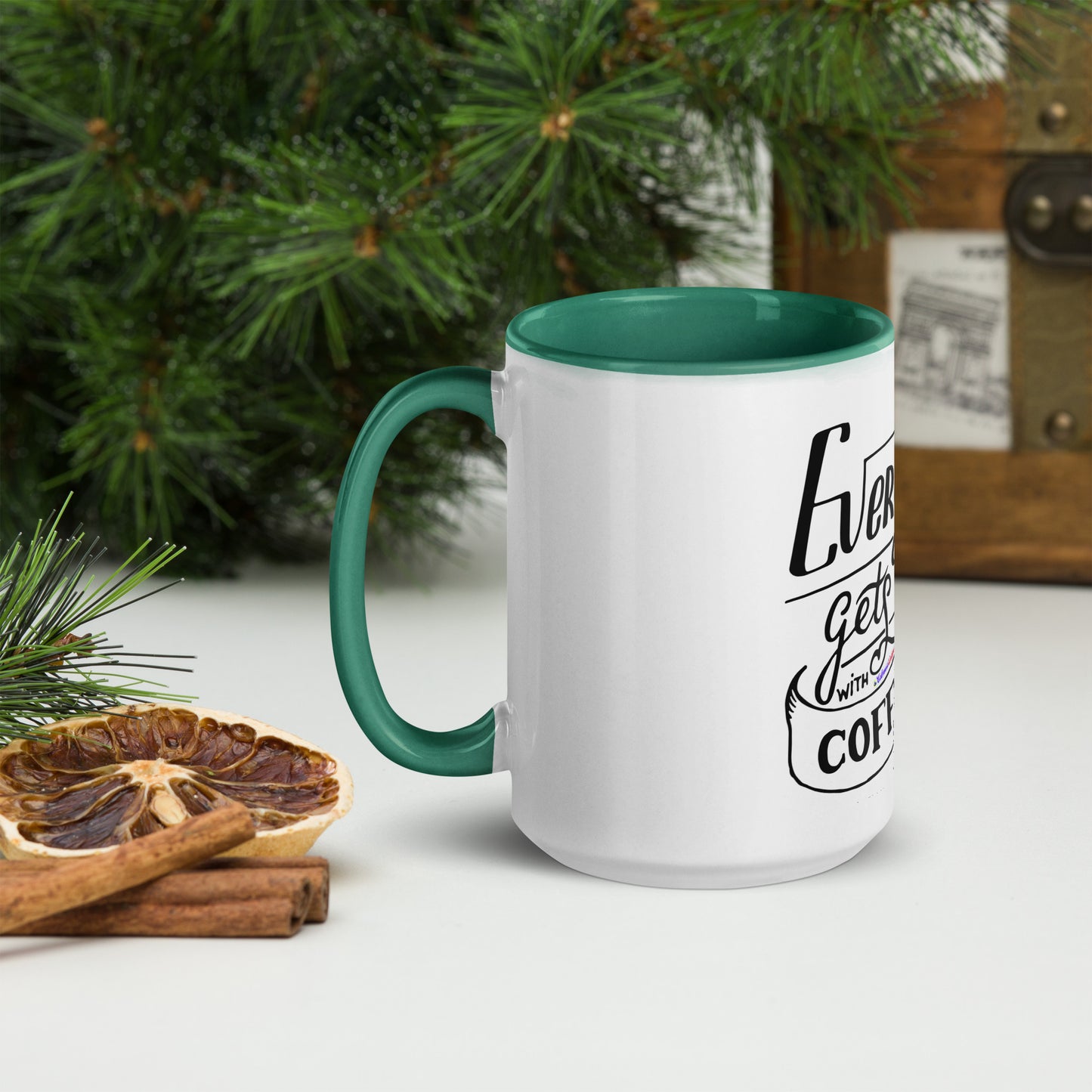Everything Gets Better with COFFEE, CALMNESS DESIGNS, Creative Designer's, Mug with Color Inside