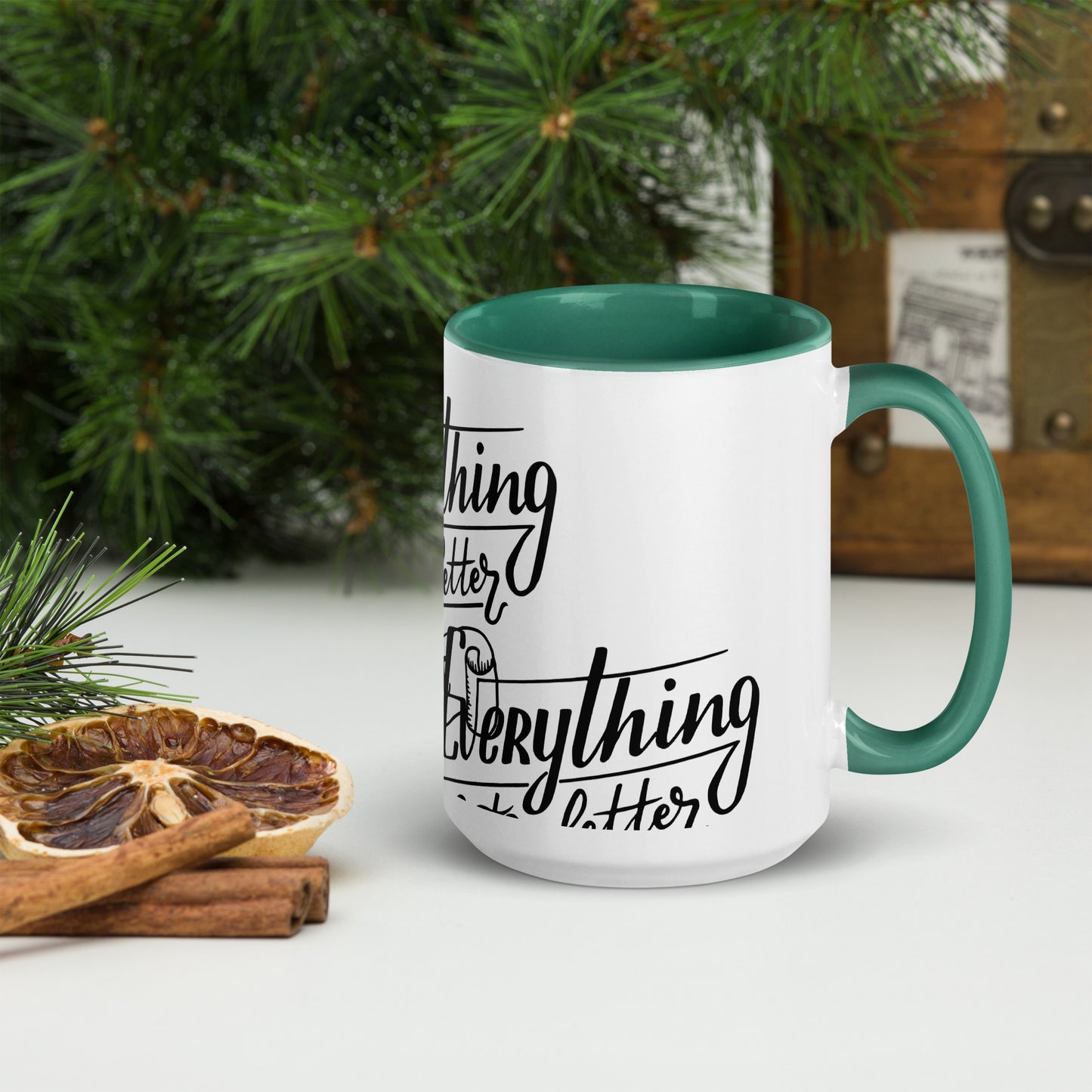 Everything Gets Better with COFFEE, CALMNESS DESIGNS, Creative Designer's, Mug with Color Inside