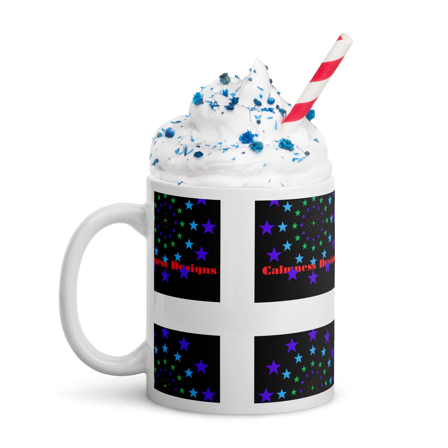 Stars Circle Icon, Calmness Designs, White glossy mug
