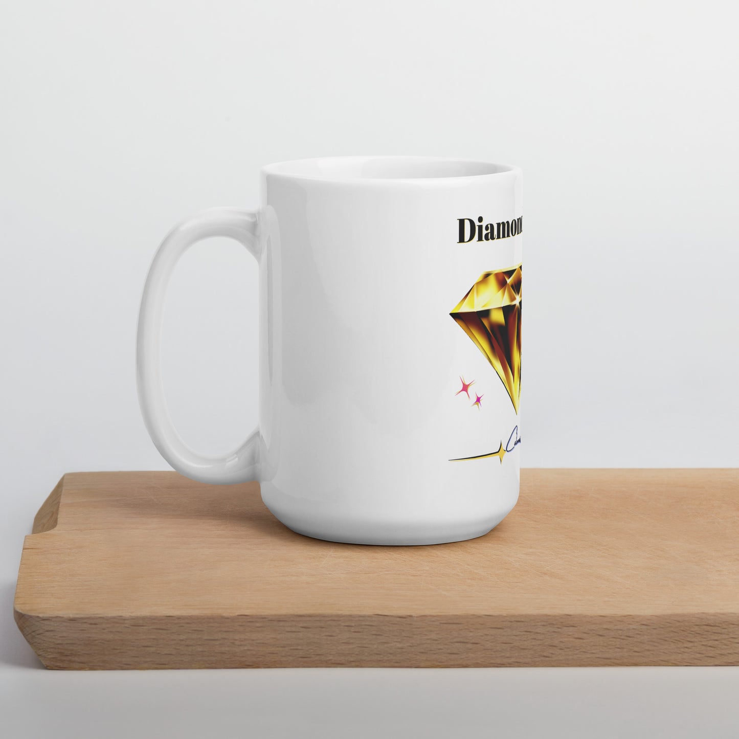 Diamonds 4 EVER, Diamonds Stars, Calmness Designs, White glossy mug