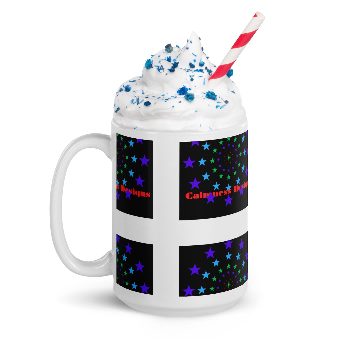Stars Circle Icon, Calmness Designs, White glossy mug