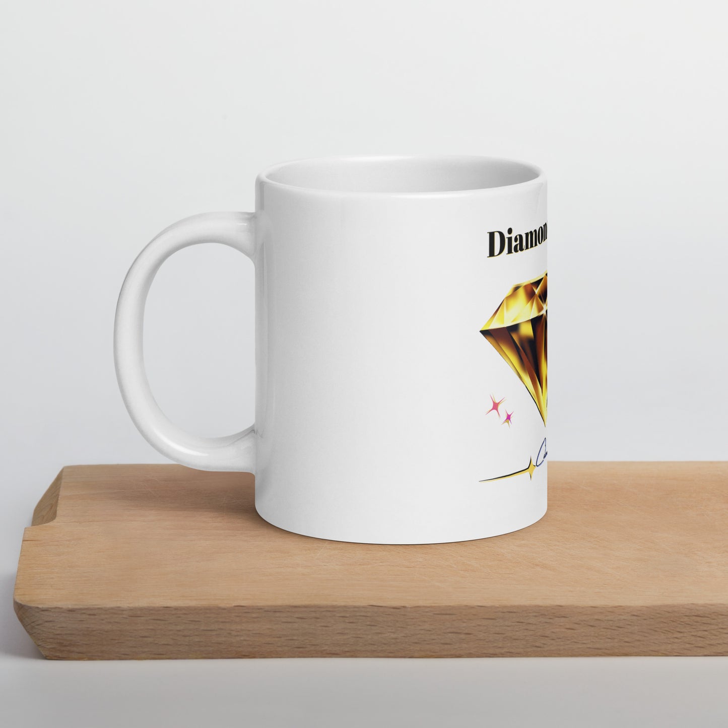 Diamonds 4 EVER, Diamonds Stars, Calmness Designs, White glossy mug