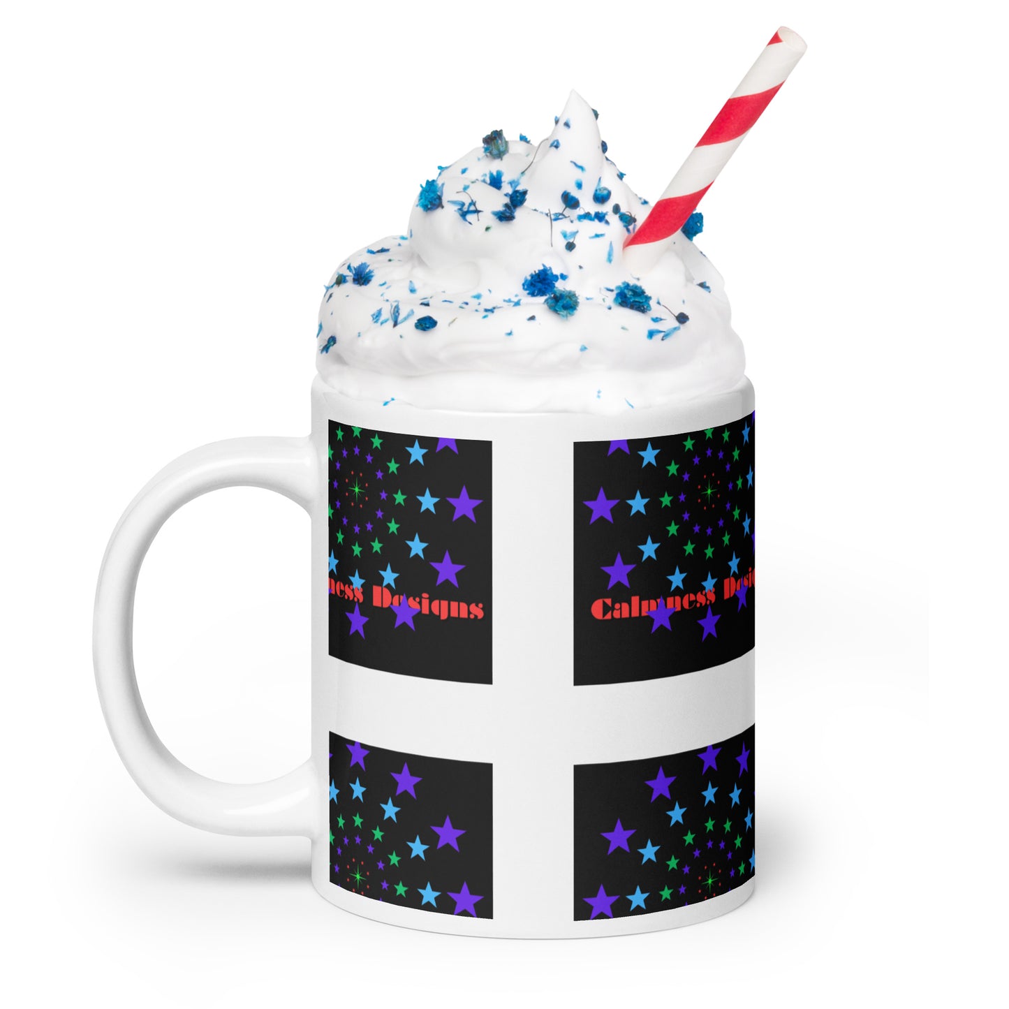 Stars Circle Icon, Calmness Designs, White glossy mug