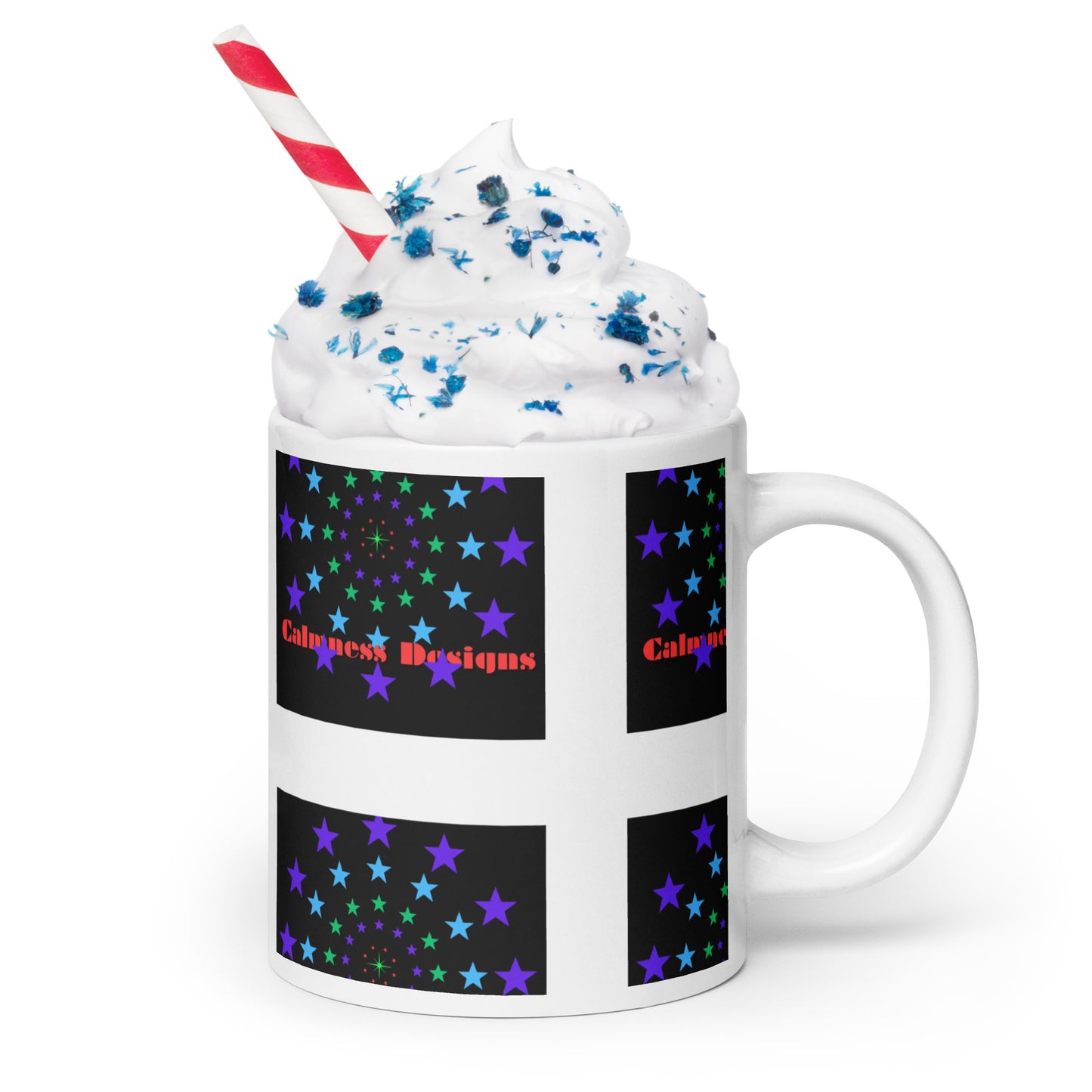 Stars Circle Icon, Calmness Designs, White glossy mug