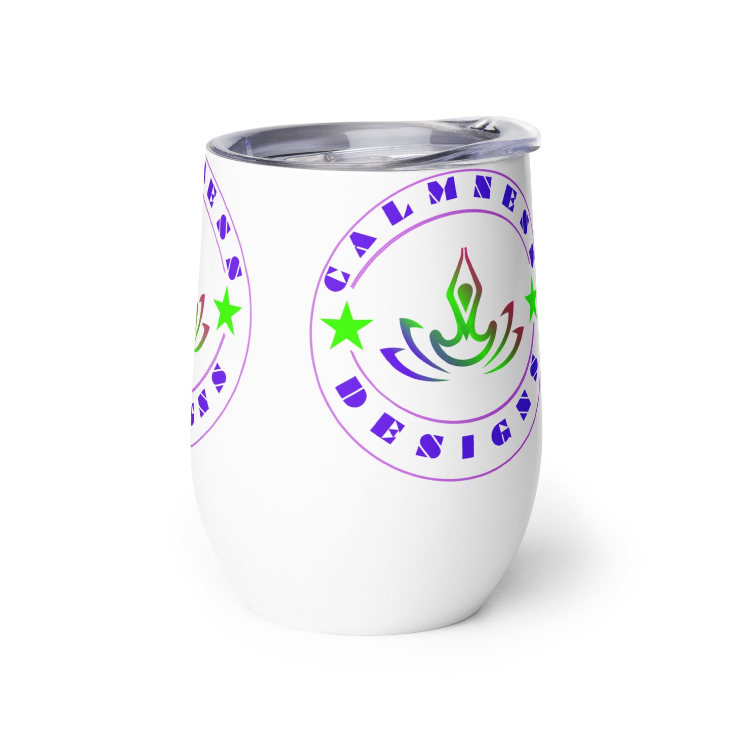 Yoga Meditation, Lotus Pose, Stars, CALMNESS DESIGNS, Creative Designer's, Wine tumbler