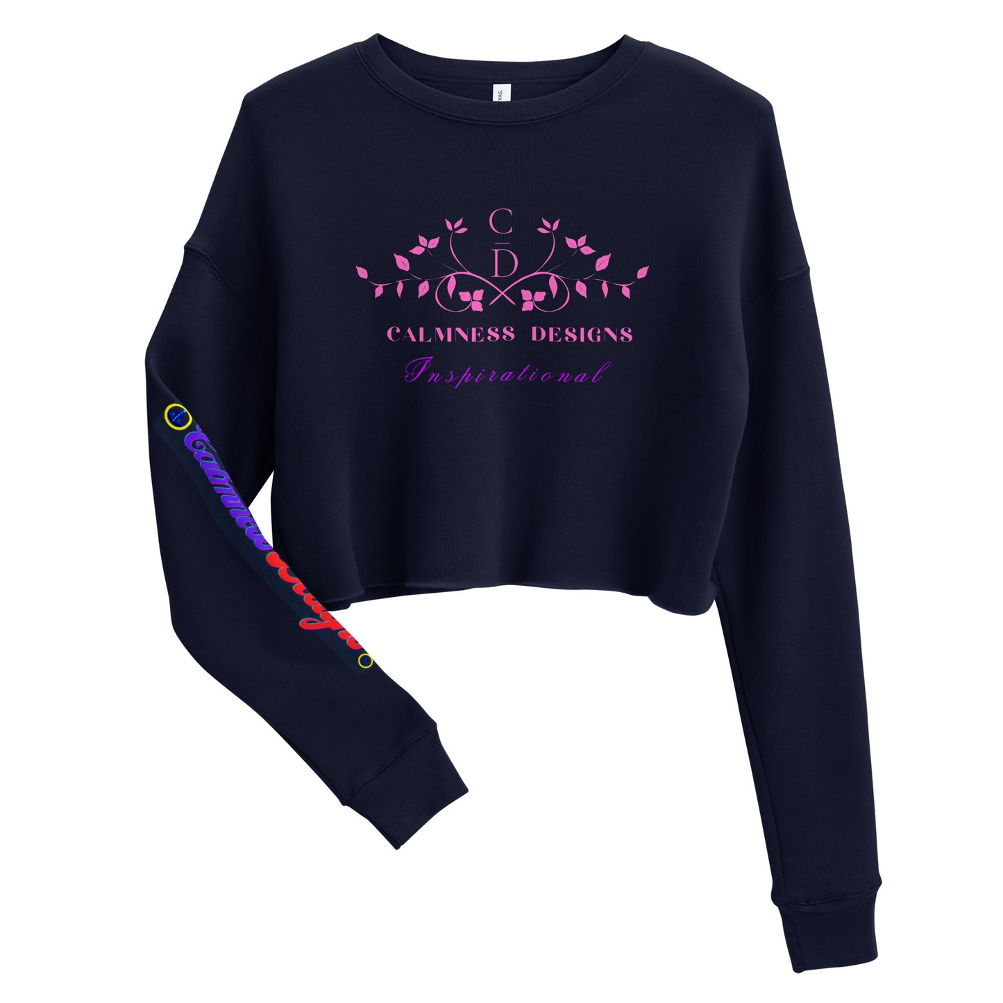 Ivory Pink Traditional Couple Monogram Wedding Logo, Calmness Designs, Creative Designs, Crop Sweatshirt