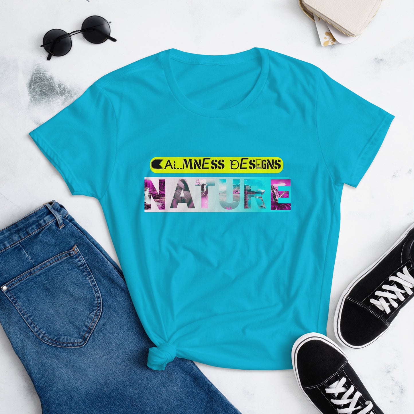 NATURE, Beautiful Scenery and Natural Scenery , Selective Focus, CALMNESS DESIGNS, Creative Designer's, Women's short sleeve t-shirt
