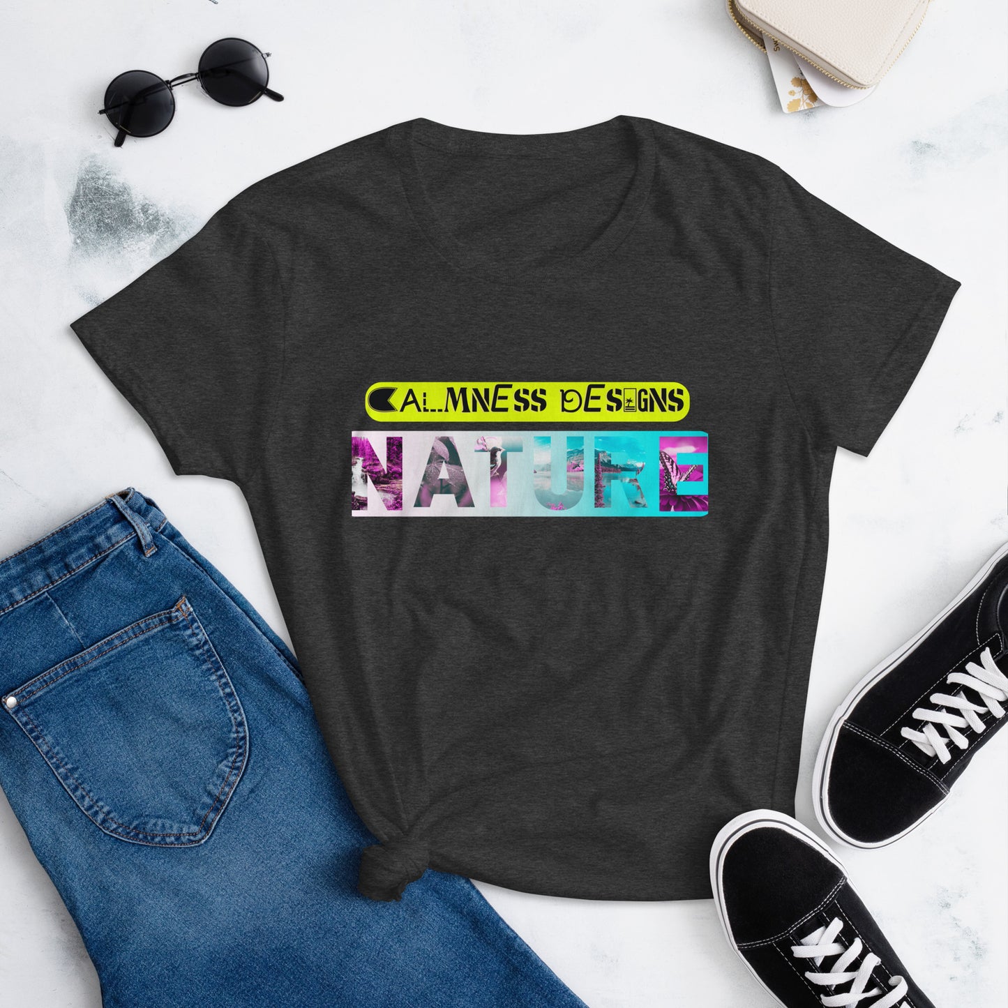 NATURE, Beautiful Scenery and Natural Scenery , Selective Focus, CALMNESS DESIGNS, Creative Designer's, Women's short sleeve t-shirt