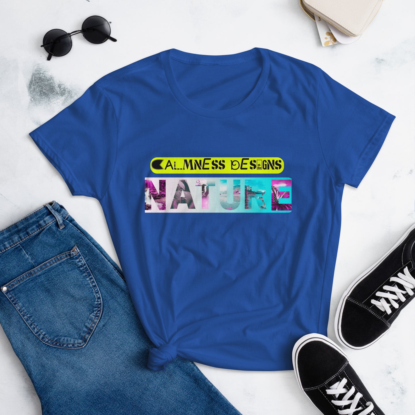 NATURE, Beautiful Scenery and Natural Scenery , Selective Focus, CALMNESS DESIGNS, Creative Designer's, Women's short sleeve t-shirt