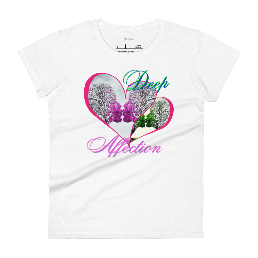 Love Therapy, Couple Kissing Hearts, Deep Affection, Calmness Designs, Women's short sleeve t-shirt