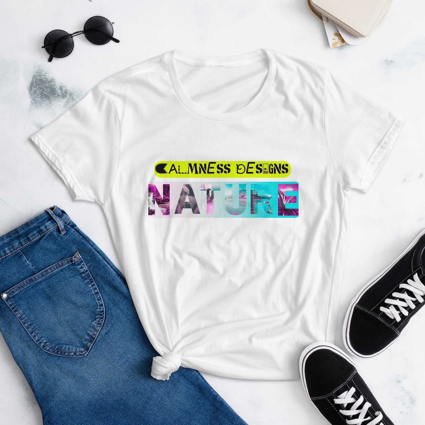 NATURE, Beautiful Scenery and Natural Scenery , Selective Focus, CALMNESS DESIGNS, Creative Designer's, Women's short sleeve t-shirt