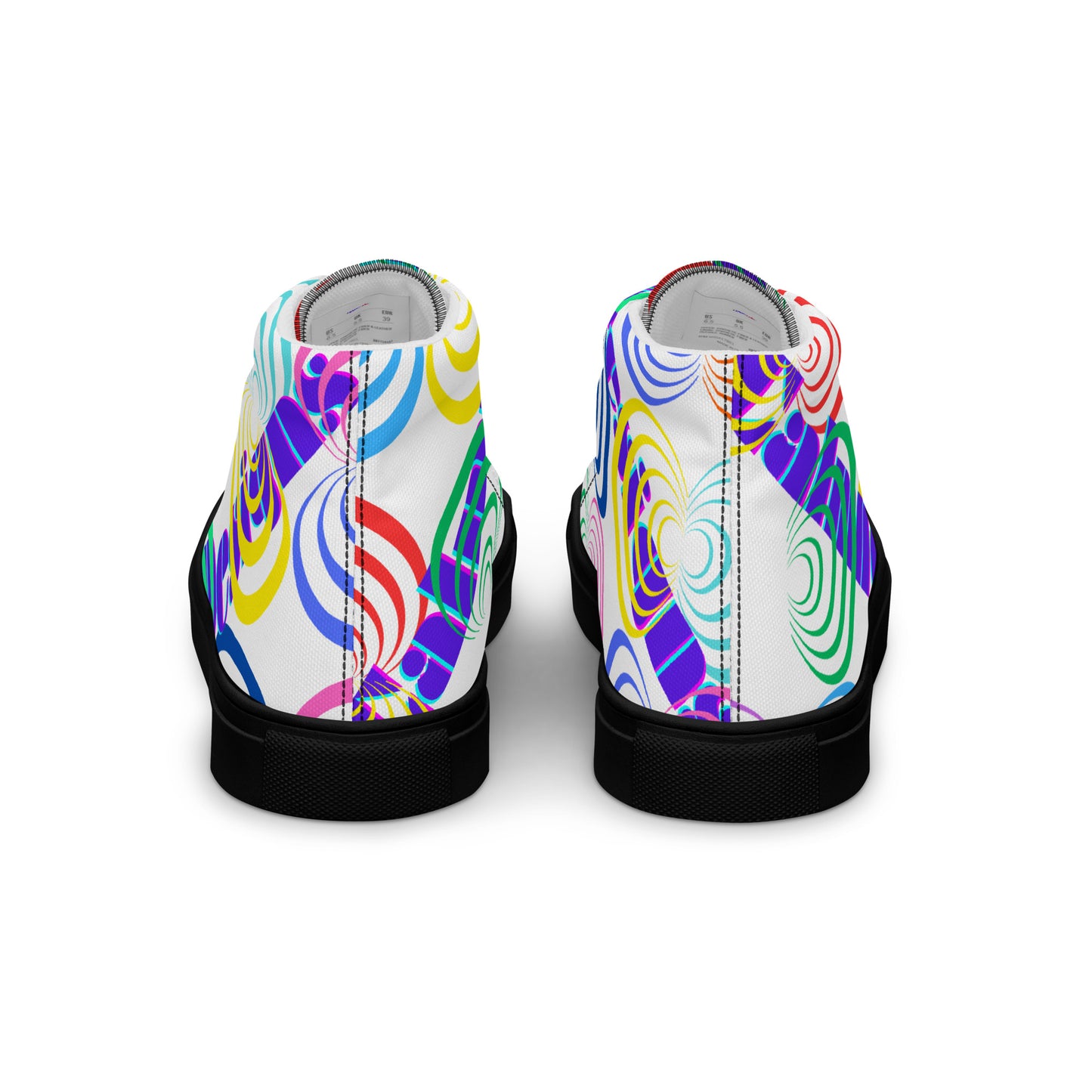 Round Circle Lines, Calmness Designs, Women’s high top canvas shoes