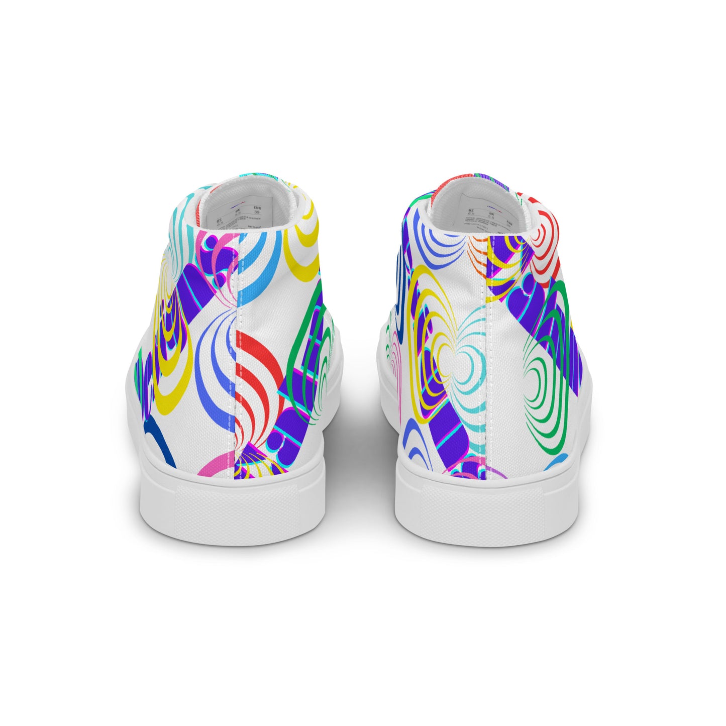 Round Circle Lines, Calmness Designs, Women’s high top canvas shoes