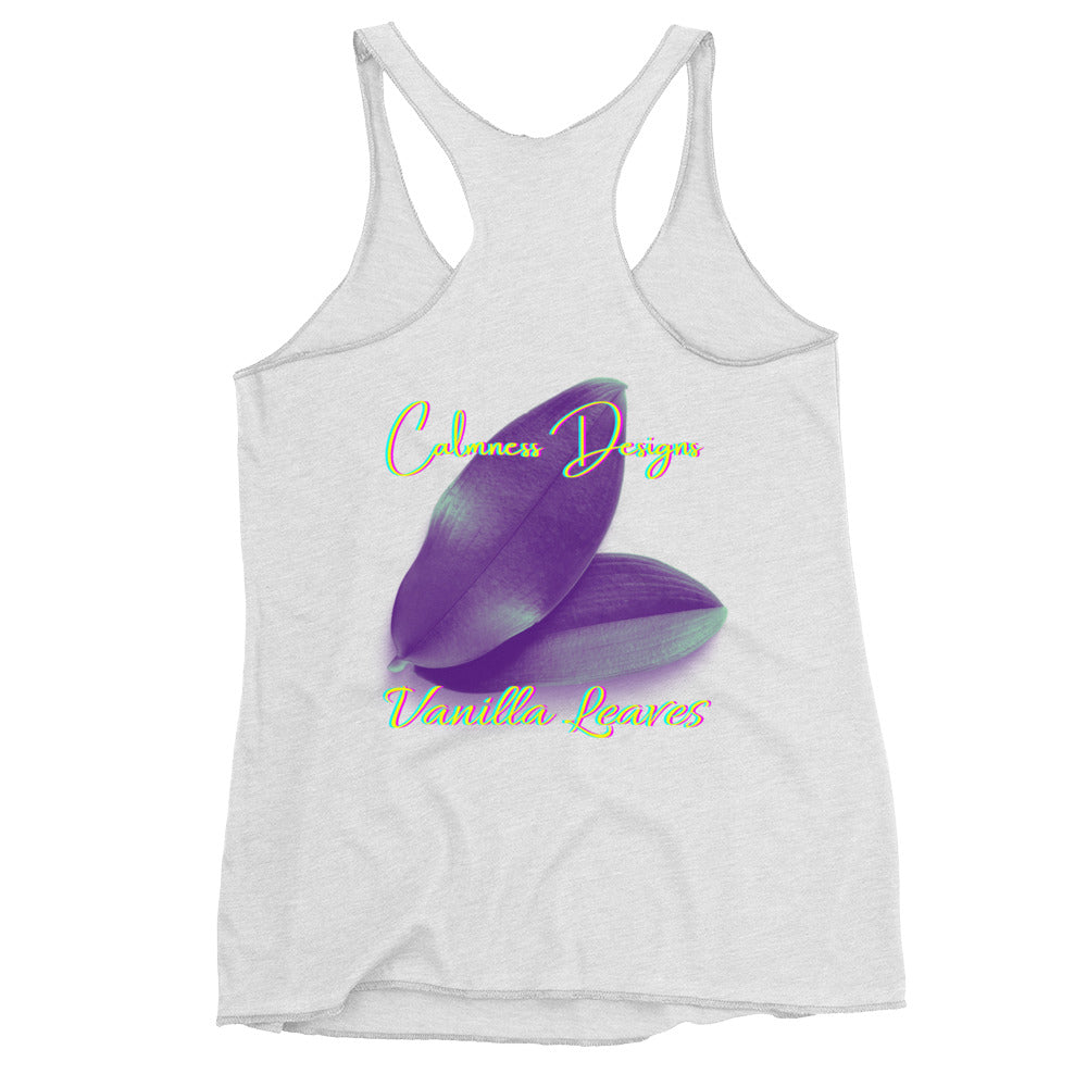 Vanilla Leaves, Calmness Designs, Women's Racerback Tank