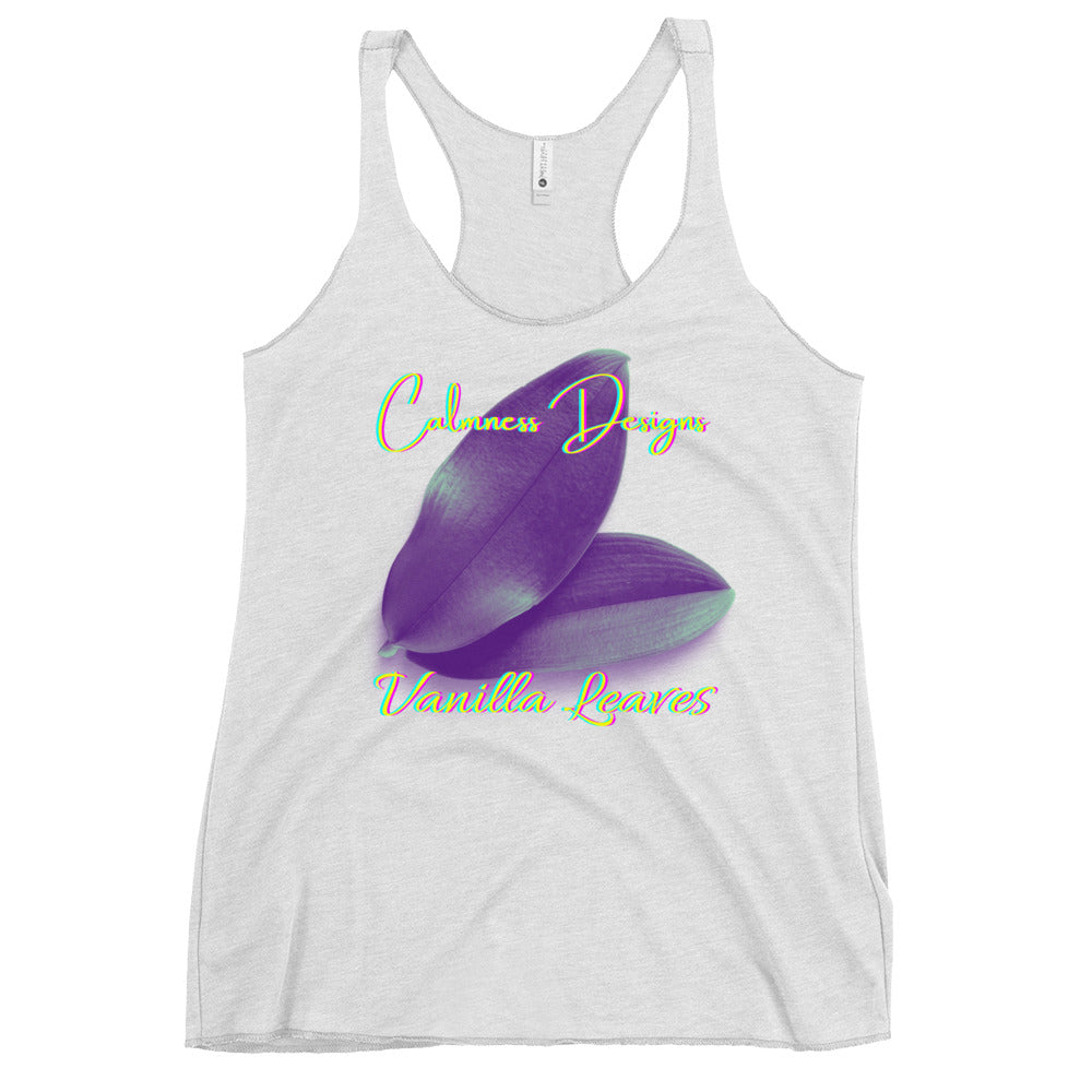 Vanilla Leaves, Calmness Designs, Women's Racerback Tank