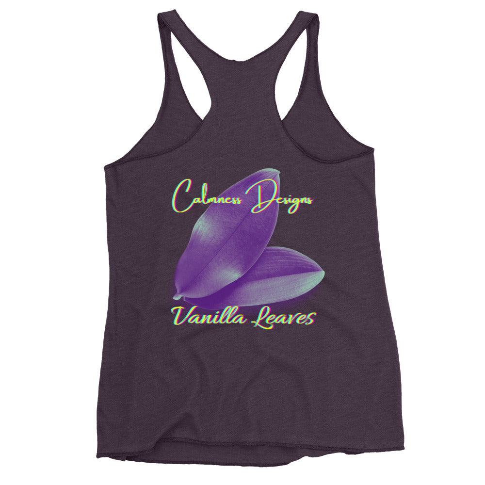Vanilla Leaves, Calmness Designs, Women's Racerback Tank