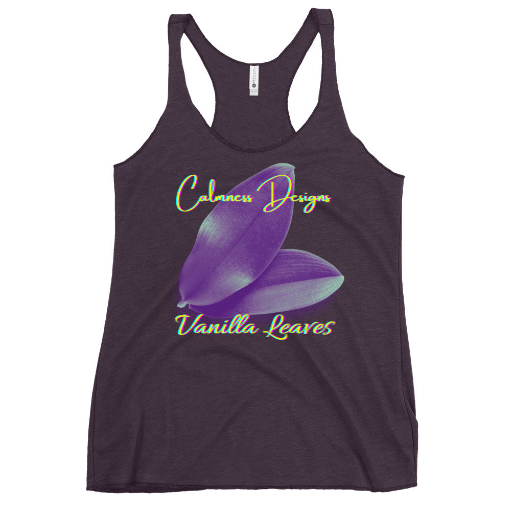 Vanilla Leaves, Calmness Designs, Women's Racerback Tank
