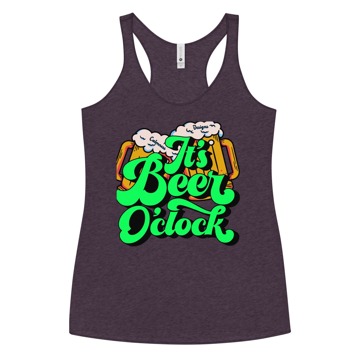 IT's Beer O'clock, CALMNESS DESIGNS, Creative Designer's, Women's Racerback Tank