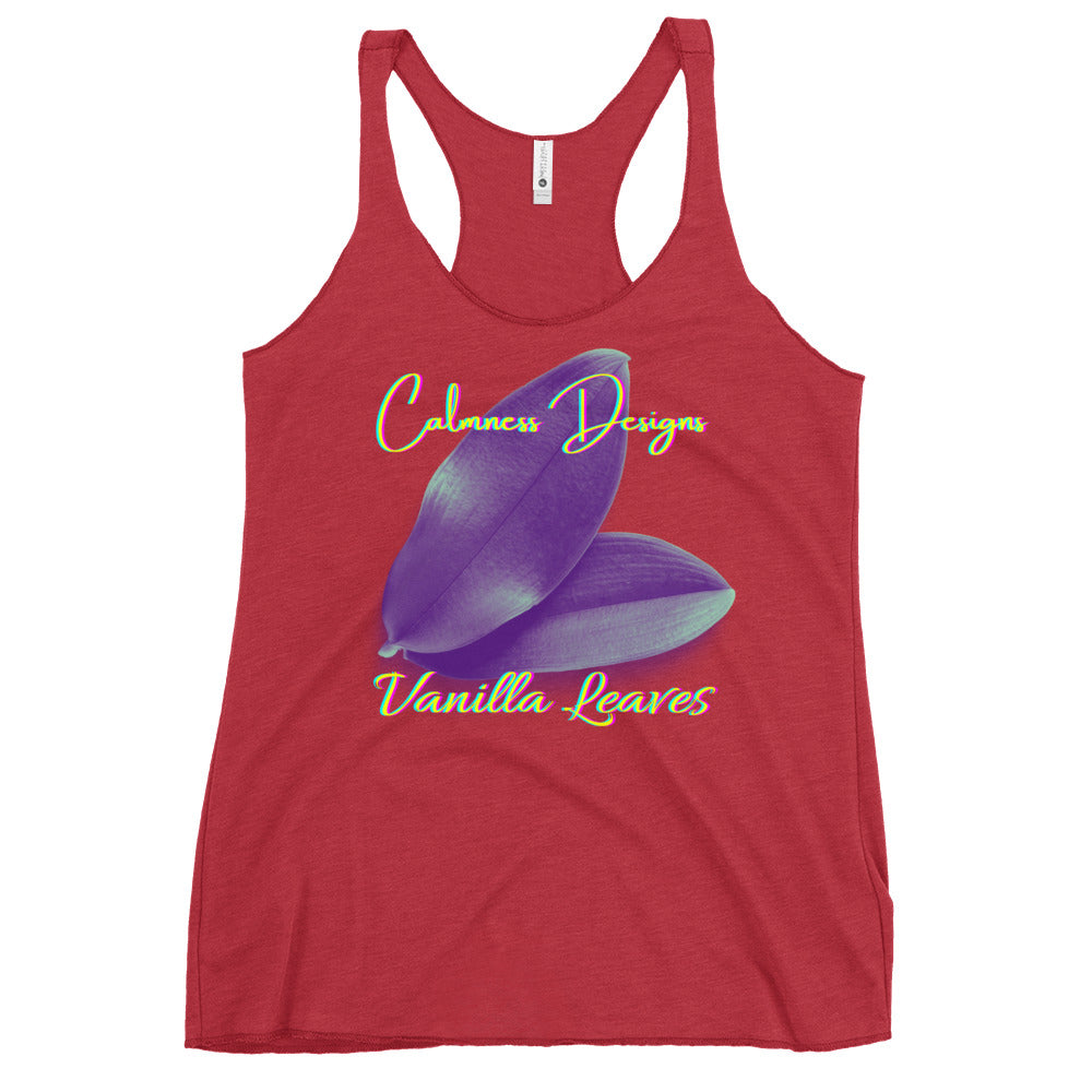 Vanilla Leaves, Calmness Designs, Women's Racerback Tank