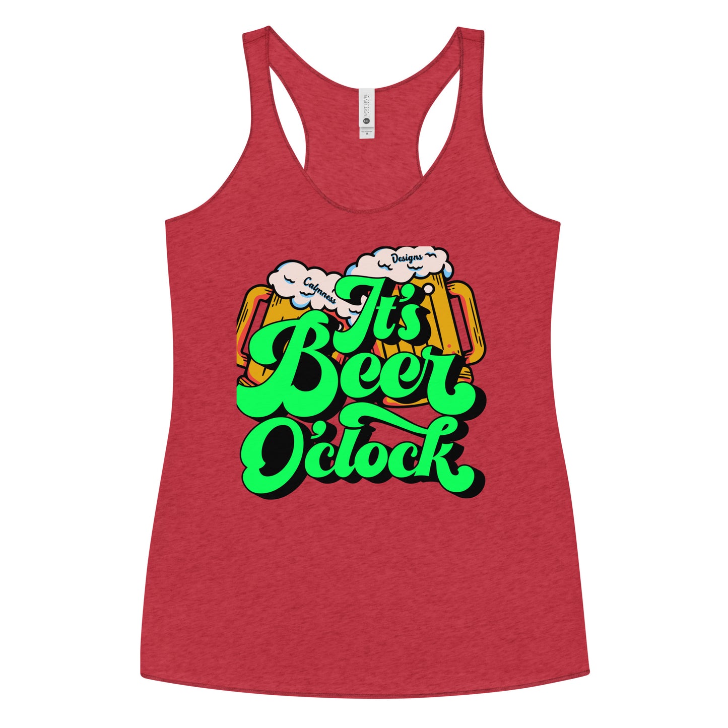 IT's Beer O'clock, CALMNESS DESIGNS, Creative Designer's, Women's Racerback Tank
