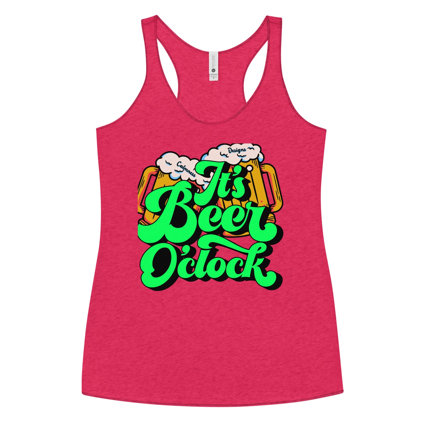 IT's Beer O'clock, CALMNESS DESIGNS, Creative Designer's, Women's Racerback Tank